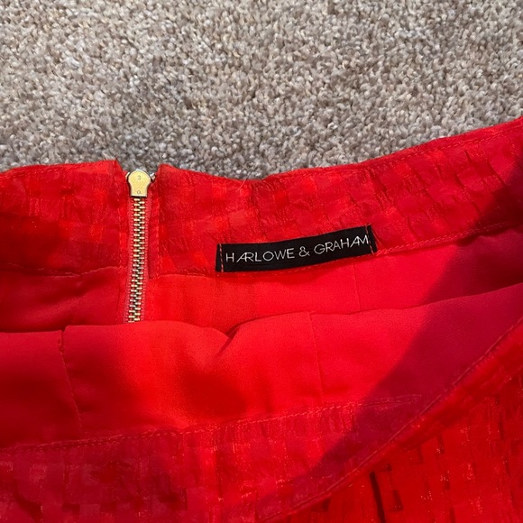 Harlowe and Graham Red A-Line Mini Skirt - Picture 9 of 12